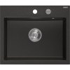 Mexen Oscar, 1-komorový granitový drez 580x490x205 mm, čierna-zlatá metalíza, 6519581000-75