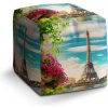 Sablio Taburet Cube Paríž Eiffelova veža Mraky: 40x40x40 cm