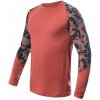 SENSOR Merino Impress pánske tričko dl.rukáv Terracotta/rush - XXL