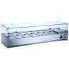 TECHNICA [Sada] 7xGN1/4 chladicí deska, 1500x335x435 mm + 7x GN 1/4 nádoba 150 mm z nerezové oceli s víkem