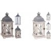 Svietnik drevo 41 cm biely mix lampáš dekorácia