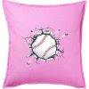 Baseball lopta v triku - Vankúš 50x50 - 50x50 - Vrátane výplne ( Ružová )
