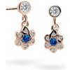 Danfil dievčenské náušnice kvetiny C2149 zo ružového zlata dark blue balónik