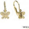 MOZA gold Detské náušnice MG4159 Farba kameňa: Biela, Farba Zlata: žlté Au