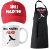 Set šiltovka, šálka a zástera pre Grill majstra s menom
