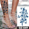 REBELULU Vodeodolná dočasné tetovanie tetovačka samolepka Flowers Butterfly Rose Flash tetovanie Krása Body Art Paže Dočasné Tatoo ženy