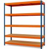Výpredaj-regálov.sk Regál 216x180x50 cm profesionálny 5-policový, nosnosť 1500 kg - modro-oranžový