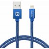 Swissten 71523208 datový Textile USB / Lightning, 1,2m, modrý