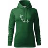 EKG bouldering mikina dámská Cape s kapucí Fľaškovozelená