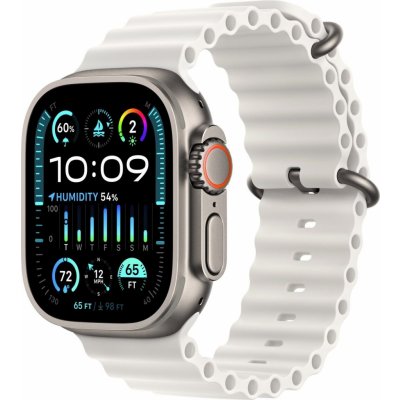 Apple Watch Ultra 2, 49mm, titánové púzdro, biely oceánsky remienok MREJ3CS/A