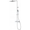 Cersanit City, termostatická sprchová batéria + sprchová sada s hornou dažďovou a ručnou sprchou, chrómová, S951-341
