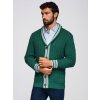 Ombre Men's cardigan sweater with shawl collar in preppy style - green modrá | biela | zelená XL Ombre 5907064528882