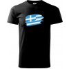 Grécko vlajka - Klasické pánske tričko vyššej gramáže - M ( Čierna )