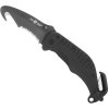 Nôž zatvárací záchranársky ESP RK-02 zaoblená čepeľ s hákom - čierny