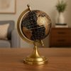 Dekoračný stolový glóbus čierno-zlatý – 22 cm výška, priemer 12 cm