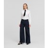 Karl Lagerfeld džínsy mid rise wide leg denim pants modrá