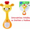 JOKO Interaktívna hrkálka Žirafa s hudbou a svetlom na batérie, žltá