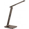 Solight WO45-H Stolná lampička LED 9W, 3000K-6000K, 500lm, IP20, koža, hnedá, s displejom