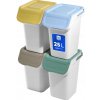 KADAX KOŠ NA ODPAD 4x25L NÁDOBA NA TRIEDENIE ODPADU VEDRO S RÚČKOU