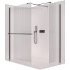 CERANO Sprchová zástena Walk-in Onyx TL/P + držiak čierna mat, ryhované sklo 130x50