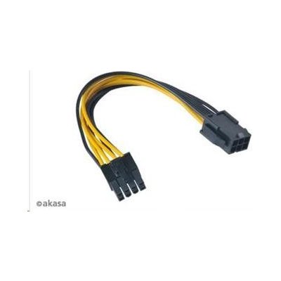 AKASA kabel redukce napájení z 6pin PCIe na 8pin ATX 12V, 15cm