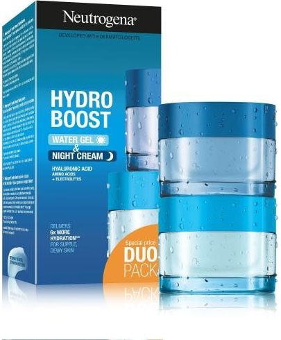 Neutrogena Hydro Boost darčekový set denný pleťový gél Hydro Boost Water Gel 50 ml + nočný pleťový krém Hydro Boost Sleeping Cream 50 ml