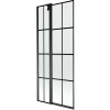 Mexen Flip, 1-krídlová vaňová zástena 80 x 150 cm, 6 mm číre sklo-čierny vzor, čierny profil, 894-080-101-70-77