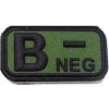 NÁŠIVKA 3D GUMENÁ KRVNÁ SKUPINA 5,0 x 2,5 CM OLIV ZELENÁ (B NEGATÍV)