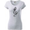 Husľový kľúč kvety - Dámske tričko Pure - 2XL ( Svetlosivý melír )