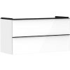 Hansgrohe Xelu Q - Umývadlová skrinka, 63x118x50 cm, 2 zásuvky, lesklá biela/matná čierna 54035670