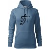 Fotbalista silueta - Mikina dámská Cape s kapucí - 2XL ( Denim )