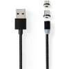 NEDIS USB 2.0 kabel/ USB-A Zástrčka - USB micro-B zástrčka/USB-C zástrčka/ nepřenáší data/ magnet konektor CCGB60630BK20