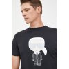 Bavlnené tričko Karl Lagerfeld čierna farba,s potlačou,500251.755071 L