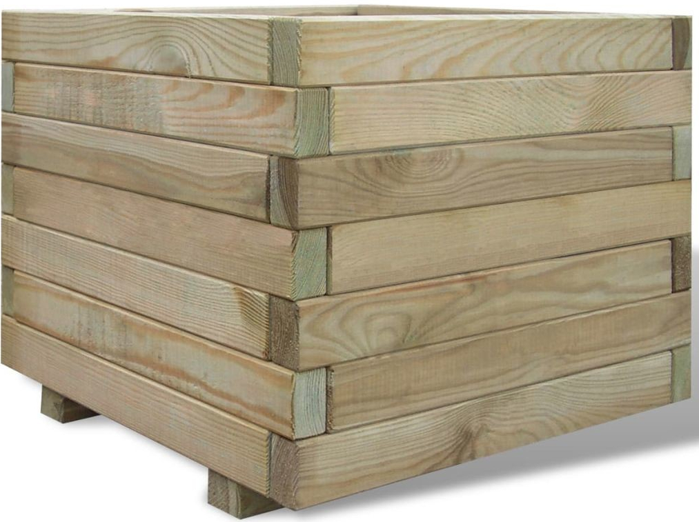 vidaXL Kvetináč 50x50x40 cm FSC drevo štvorcový