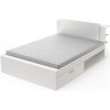 Wilsondo Manželská posteľ s úložným priestorom Teya 140x190/200 - biela