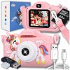 Detský digitálny fotoaparát ZeeTech s hrami 40 Mpx jednorožec + 32 GB karta