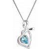 Strieborný náhrdelník so Swarovski kryštálom modré srdce 32071.3