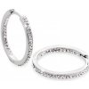 Strieborné náušnice biele kruhy s kryštálmi Swarovski Elements Krystal
