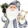 Dekorácia MagicHome Vianoce, Santa so sánkami, biely-šedý, 60 cm