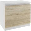 Nočný stolík Belini biely / dub sonoma Výrobca SI SN1/0/W/DS/0/0