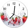 Nástenné sklenené hodiny Jahoda fi 30 cm