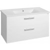 AQUALINE - VEGA umývadlová skrinka 97x60x43,6cm, 2x zásuvka, biela VG103