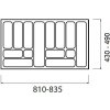 Príborník STANDARD, pre šírku skrinky 900 mm (835x490mm (min.810x430mm) - biely lesklý)