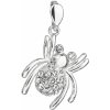 Evolution Group Strieborný prívesok s krištáľmi Swarovski biely pavúk 34220.1, darčekové balenie