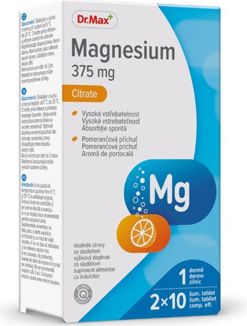Dr.Max Magnesium 375 mg 20 šumivých tabliet od 8,79 € - Heureka.sk