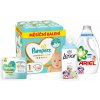 PAMPERS balíček I. (plienky veľ. 1 – 156 ks, vlhčené obrúsky, prací gél a aviváž)