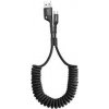 Baseus CATSR-01 Spring USB-USB-C pružinový, 1m, černý