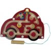 Bigjigs Toys Drevený magnetický labyrint Červené auto