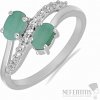 Nefertitis Prsteň strieborný s brúseným smaragdom Ag 925 026069 EM - 62 mm (US 10), 2,7 g
