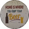 Ceduľa Home Is Where Beer 30x30 cm Plechová tabuľa